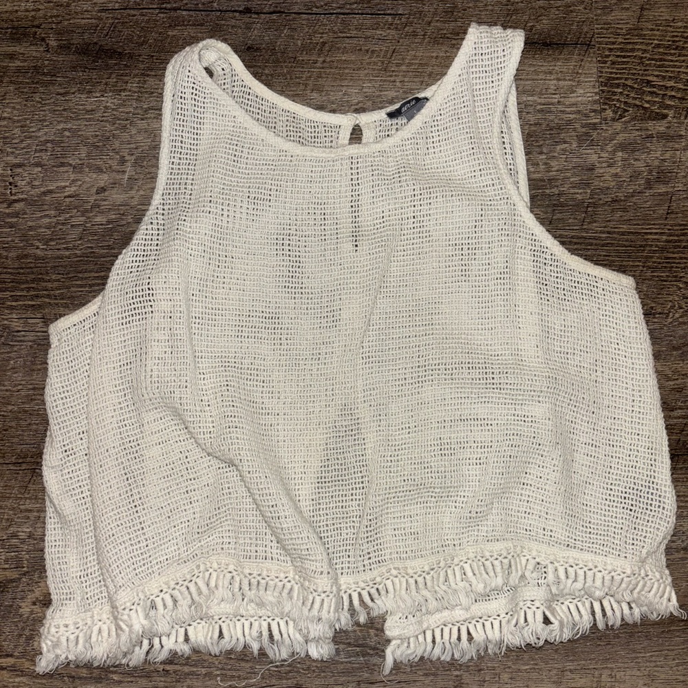 Aerie Ivory Crochet Tank Top